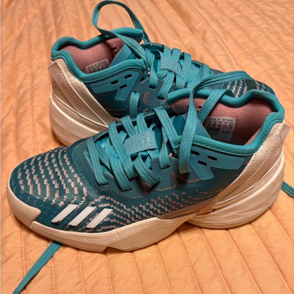 Adidas Turquoise and Coral Athletic Shoes